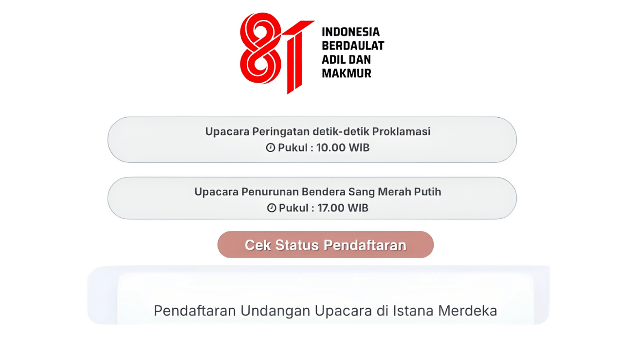 Syarat, Link, dan Cara Daftar War Tiket Upacara 17 Agustus 2026